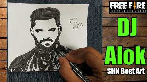 How To Draw Dj Alok From Free Fire Dj Alok Sketch Very Easy Shn