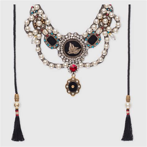 Velvet Necklace With Glass Pearls Gucci Fashion Jewelry For Women