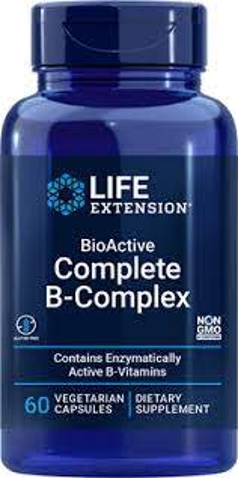 bioactive complete b complex 60 veg capsules life extension