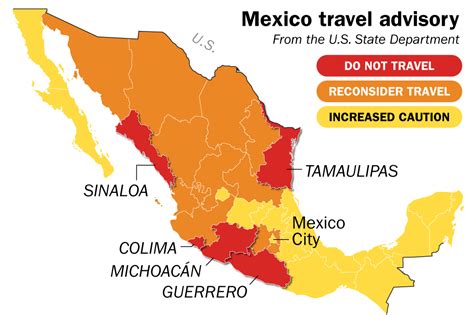 Mexico Travel Warning Map Shows State Department Advisories Time