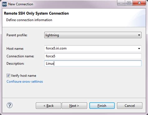 Remote Ssh Only System Connection Iri