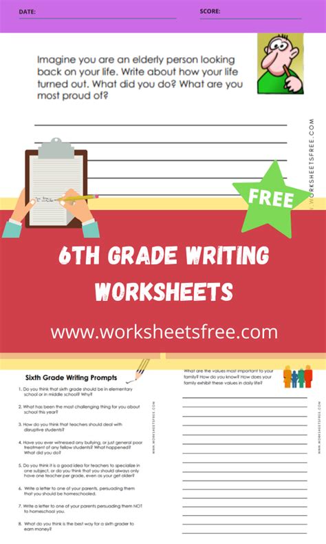 6th Grade Writing Worksheets Worksheets Free