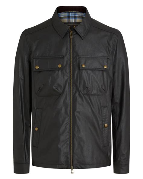 belstaff mens tour waxed cotton overshirt black jacket