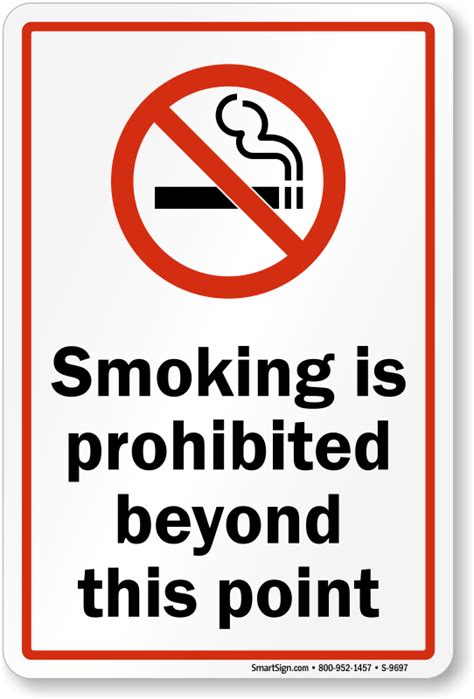 Smoking Is Prohibited Beyond This Point Sign Sku S 9697