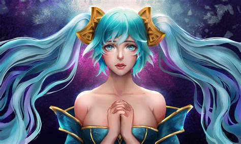 1080p free download sona aqua eyes league of legends sona league of legends games artwork