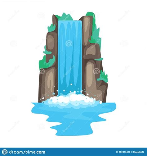 A Waterfall In The Water With Trees Around It