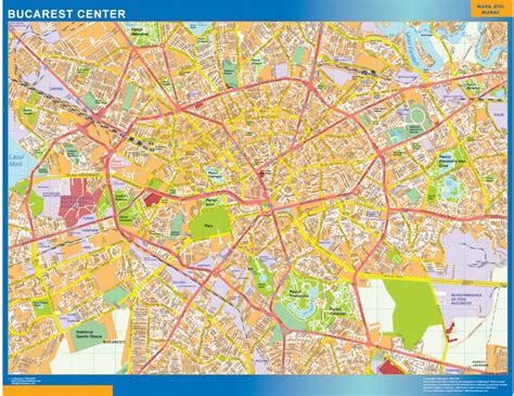 Viamichelin vous propose les cartes michelin bucarest, à des échelles de 1/1 000 000 à 1/200 000. Bucarest downtown map | Wall maps of countries for Europe