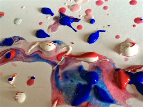 Mini Monets And Mommies Patriotic Paint Splatter Art Red White And Blue