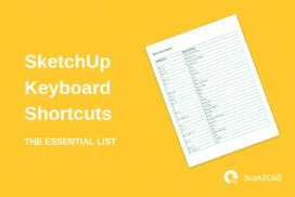 I've never used any software that is as straightforward and enjoyable at the same time it made me want to shout. SketchUp Keyboard Shortcuts - With PDF Cheat Sheet! | Scan2CAD