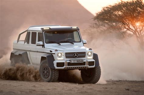 The g 63 amg 6x6, a small series of which is expected to go into production at the end of the year, combines the best of three worlds: 2014 Mercedes-Benz G63 AMG 6x6- European Car