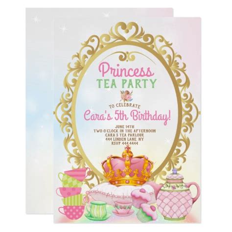 Princess Tea Party Birthday Party Invitation