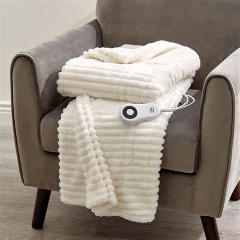 Faux Fur Electric Warming Throw By Serta Blankets And Throws Brylane Home