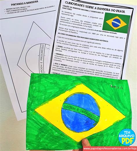 Bandeira Do Brasil Para Imprimir E Pintar Papo Da Professora Denise