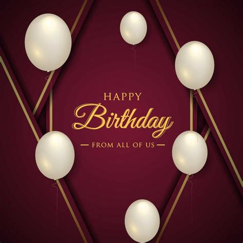 Premium Vector Happy Birthday Celebration Card With Realistic Balloons