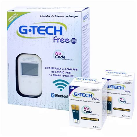 Kit Monitor De Glicemia Combo G Tech Free Smart Com Tiras Gratis