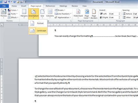 Microsoft Word 2010 - Make Only 1 Page in Landscape Layout ... Make sure that you have a fully featured microsoft word.