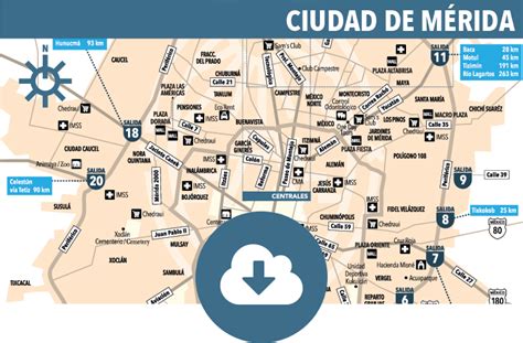 Mapa De La Ciudad De Mérida Yucatan Today
