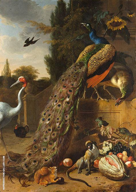 Peacocks 1683 Painting By Melchior De Hondecoeter