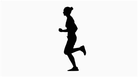 Animated Silhouette Loop Of A Man Running On A White Background Stock