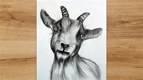 How To Draw A Realistic Goat With Pencil Goat Head Drawing Step By