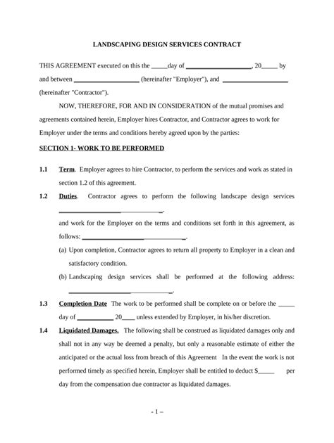 Landscaping Contract Form Fill Out And Sign Printable Pdf Template