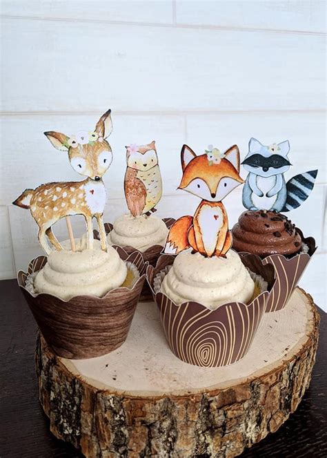 √ Woodland Baby Shower Cupcakes