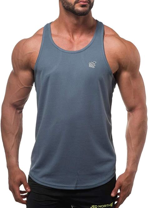 Jed North Men S Dri Fit Microfiber Bodybuilding Stringer Tank Top