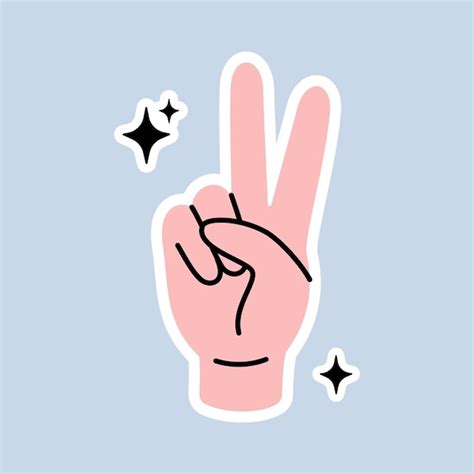 Premium Vector Human Hand Showing Peace Victory Peace Hand Gesture