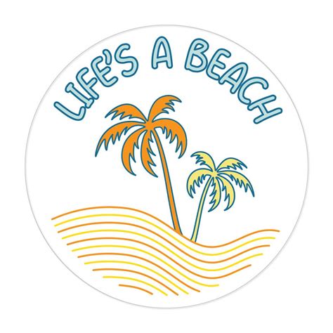 Lifes A Beach Pun Funny Summer Sun Palm Trees Sand Ocean Laptop Car