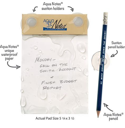 Aquanotes Waterproof Notepads Pencils Notebooks And Posters Free