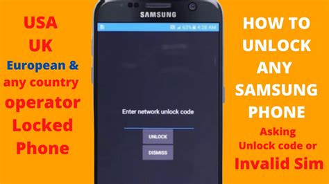 How To Unlock Any Samsung Phone Which Asking Unlock Code Or Invalid Sim