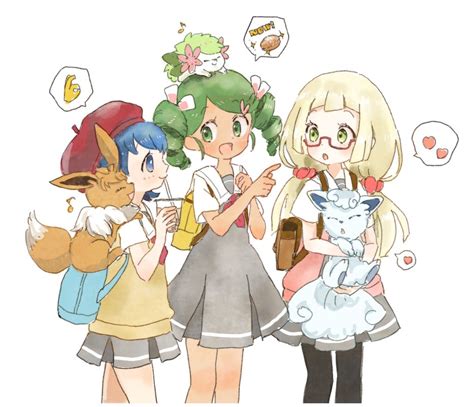 Lillie Eevee Lana Mallow Alolan Vulpix And More Pokemon And More Drawn By Koedo