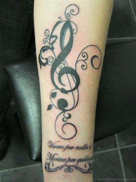 Black Ink Music Keyboard With Violin Key Tattoo On Shoulder Music Heart