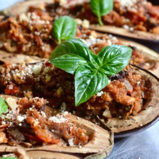 Melanzane is the italian word for eggplants, so this dish is called caponata di melanzane in italian. Italian Eggplant with Walnut Stuffing - Ciao Chow Bambina
