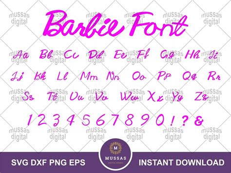 Barbie Font Svg Barbie Alphabet Font Girls Fonts Barbie Letters And