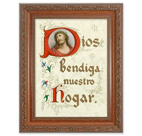 House Blessing Spanish Mahogany Finish Framed Art Buy Religious