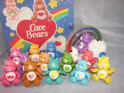 Vintage Poseable Care Bears With Cloud Car And By Zellesattic