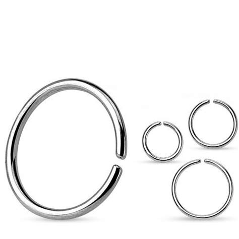 925 Sterling Silver Nose Ring Continuous Seamless Hoop Bendable 16 18 20 Gauge
