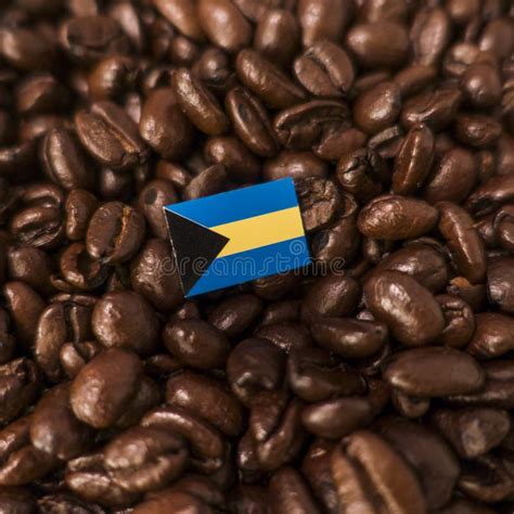 The Bahamas Flag Placed Over Roasted Coffee Beans Stock Image Image