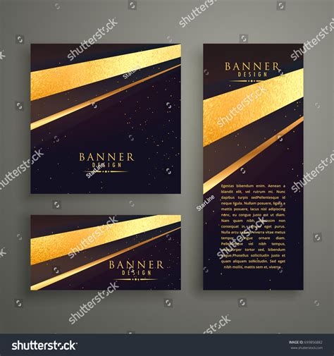 Three Luxury Banners Card Design Vector Stock Vector Royalty Free