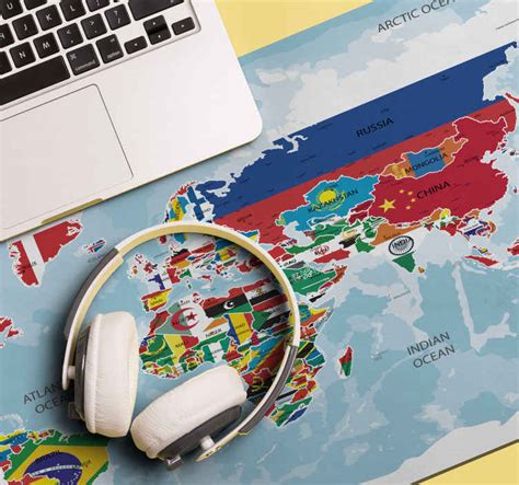 Flag World Map Vinyl Mouse Pad Tenstickers