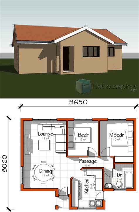 Two Bedroom House Plan With Merements Tutorial Pics