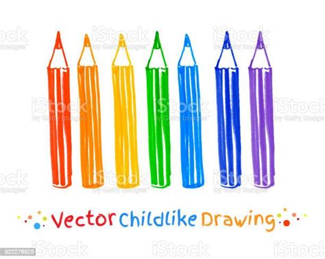 Enfant Stylo Feutre Dessin De Crayons Vecteurs Libres De Droits Et Plus