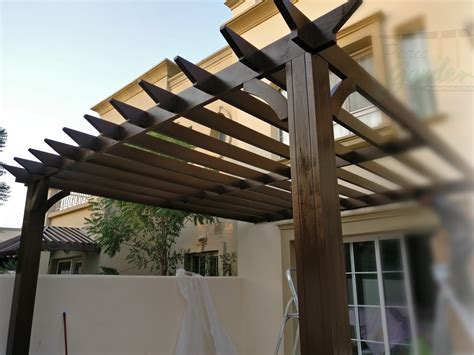 Our Latest Project Wooden Pergola At Springs Villa Dubai Wooden Pergola