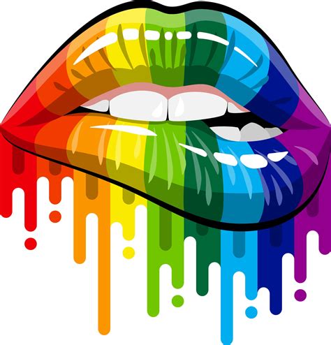 Rainbow Drip Lips Png Sublimation Graphics Rainbow Lips Png Png Lip