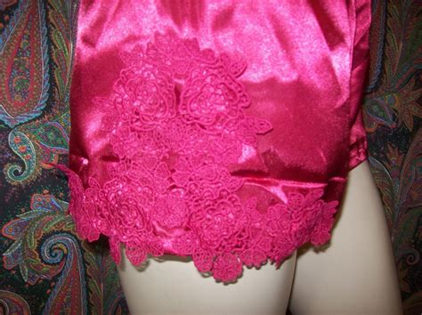 Cherry Red High Sheen Satin Lacy Tap Panty Panties Li Gem