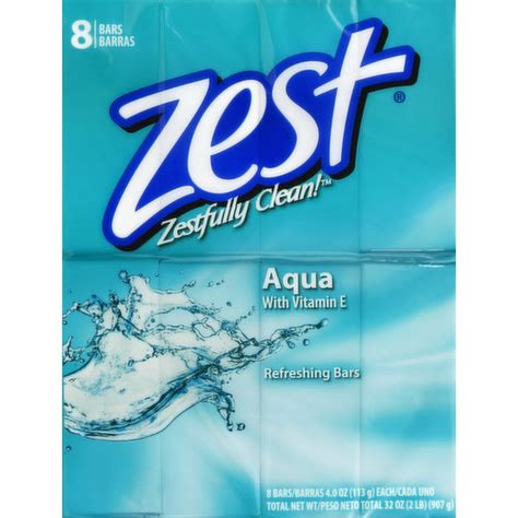 Zest Refreshing Bars Aqua 8 Ct 32 Oz