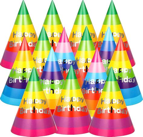 30 Pieces Birthday Hat Rainbow Birthday Party Hatsbirthday Party Cone Hats Art