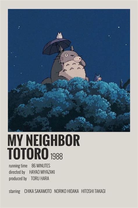 My Neighbor Totoro Movie Poster Film Posters Minimalist Movie Poster