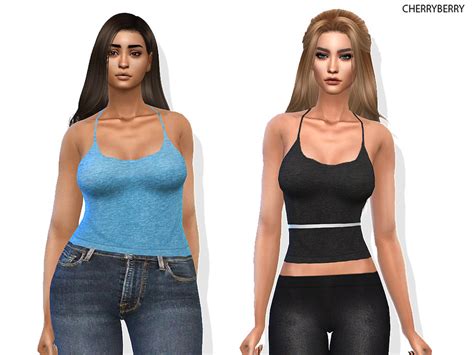 Classy Cotton Top By Cherryberrysim At Tsr Sims 4 Updates